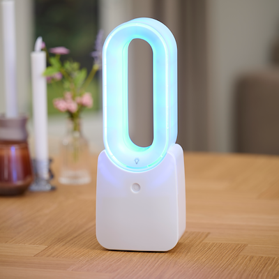 Bordventilator med LED H 34 cm
