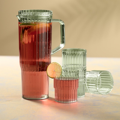 Kande med 4 kopper assorterede farver 1,2 liter