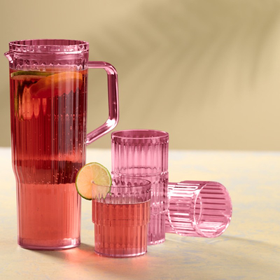 Kande med 4 kopper assorterede farver 1,2 liter