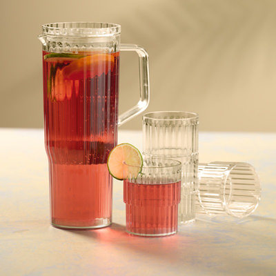 Kande med 4 kopper assorterede farver 1,2 liter