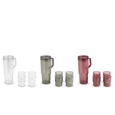 Kande med 4 kopper assorterede farver 1,2 liter