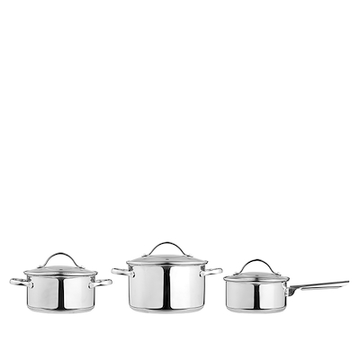 Aldente grydesæt med låg 1,3 + 2,0 + 3,3 liter