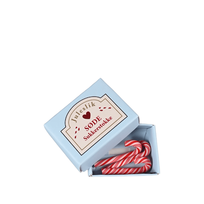 Det Gamle Apotek æske med julestokke til nisser