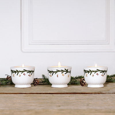 Det Gamle Apotek fyrfadsstager grøn/rød/hvid 3 stk. 5 cm