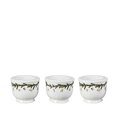 Det Gamle Apotek fyrfadsstager grøn/rød/hvid 3 stk. 5 cm