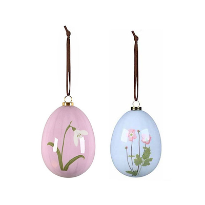 Det Gamle Apotek påskeæg rosa/lyseblå 2 stk 8 cm
