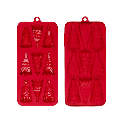 Det Gamle Apotek bageform juletræ rød silikone