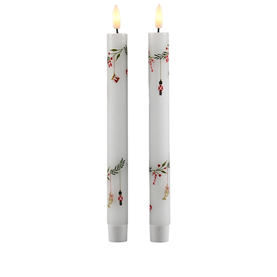 Det Gamle Apotek LED kronelys hvid H24,5 cm 2 stk.