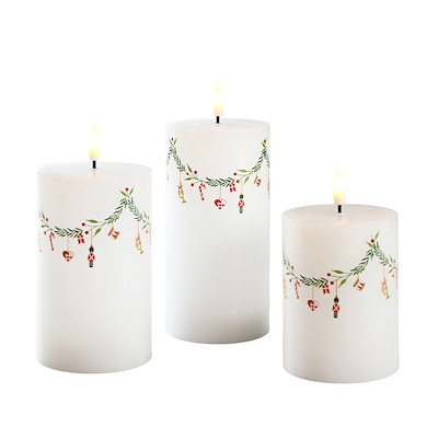 Det Gamle Apotek LED stearinlys hvid julemotiver 3 stk.