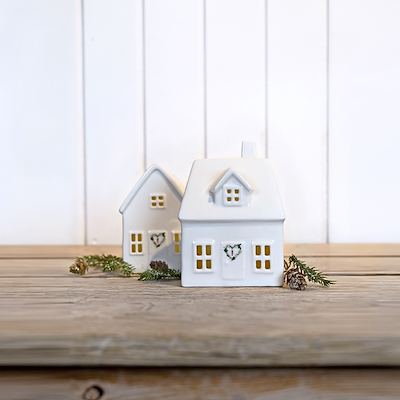 Det Gamle Apotek LED lyshus hvid 2 stk.