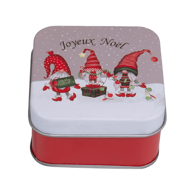 Det Gamle Apotek lille kagedåse med nissemotiv