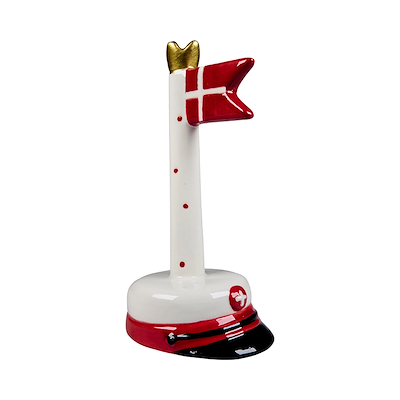 Det Gamle Apotek rød student bordflag med prikker H 12 cm