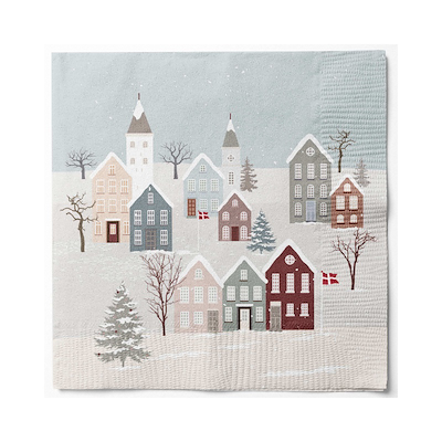 Cozy Winter servietter blå 33x33 cm 20 stk.