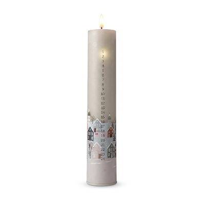 Det Gamle Apotek LED kalenderlys H 24,5 cm med fjernbetjening