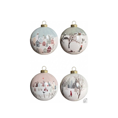 Det Gamle Apotek Christmas Moments julekugler Ø 8 cm 4 stk.