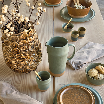 Villa Collection Major vase brun stentøj 29,5 cm