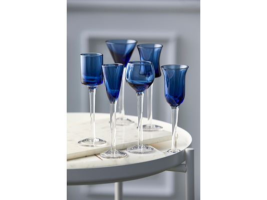 Lyngby Glas snapseglas 6 stk. blå