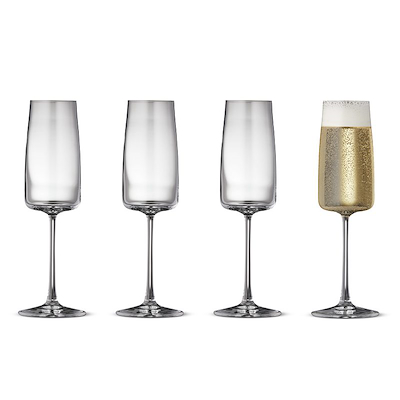 Lyngby Glas Krystal Zero champagneglas 30 cl 4 stk.