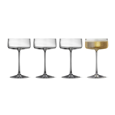 Lyngby Glas Krystal Zero champagneskål 26 cl 4 stk.