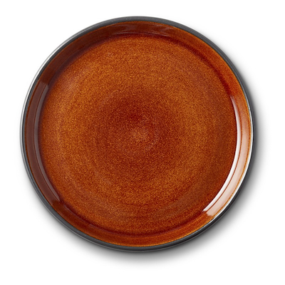 Bitz Gastro flad tallerken sort/amber 17 cm