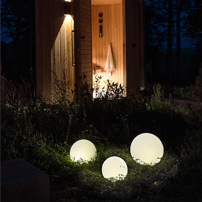 Villa Collection Maane LED lampe m. solar hvid 25x23 cm