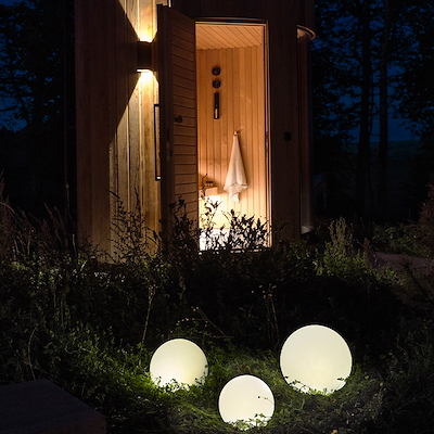 Villa Collection Maane LED lampe m. solar hvid 30x28 cm