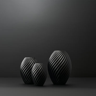 Morsø River vase sort 16 cm