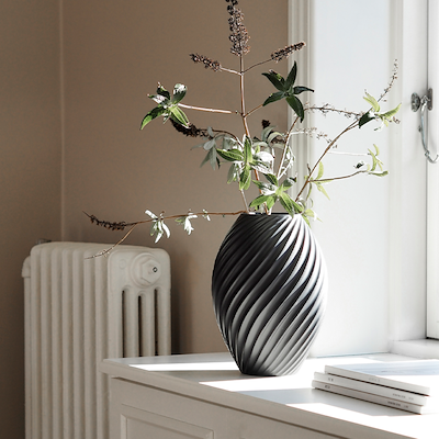 Morsø River vase sort 21 cm