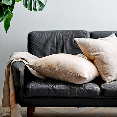 Södahl Infinity plaid bomuld camel/taupe 130x170 cm
