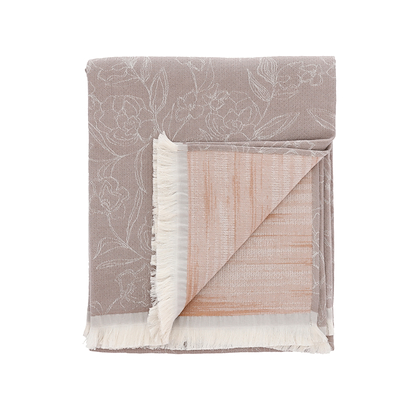 Södahl Infinity plaid bomuld camel/taupe 130x170 cm