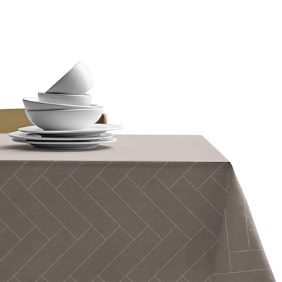 Södahl Tiles Damask dug taupe 140 x 270 cm