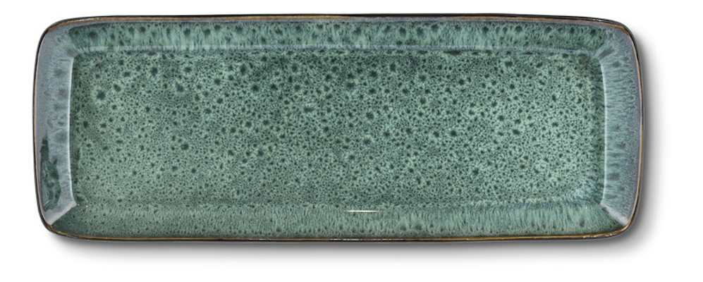 Bitz serveringsfad stentøj grøn 38x14 cm