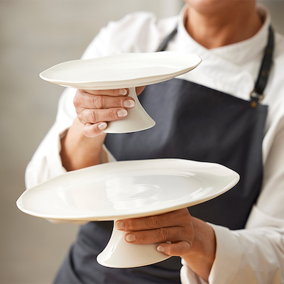 Blomsterbergs kagefad på fod 22 x 8,8 cm hvi