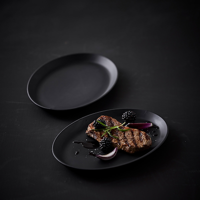 Morsø Forno steaktallerken sort 2 stk. 28x20 cm