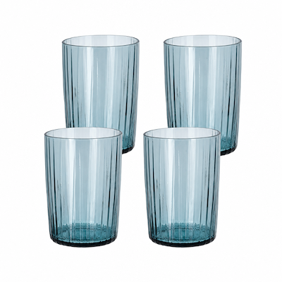 Bitz Kusintha vandglas blå 28 cl 4 stk.