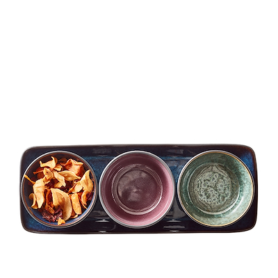 Bitz tapassæt 4 dele sort/flerfarvet