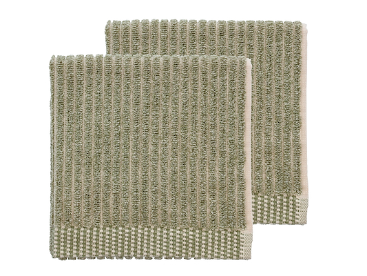 Södahl Organic håndklæde melange olive 2 stk. 40x60 cm