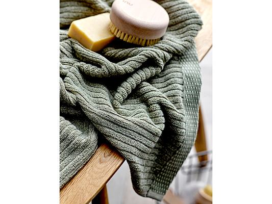 Södahl Organic håndklæde melange olive 2 stk. 40x60 cm