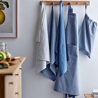 Södahl Chambray Organic forklæde china blue 70x90 cm