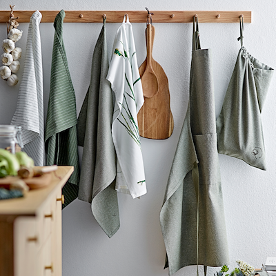 Södahl Chambray Organic olive forklæde 70x90 cm