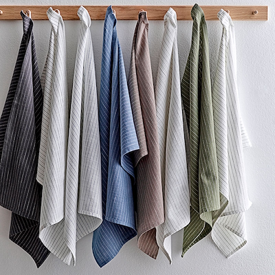 Södahl Organic Line viskestykke 2 stk. olive/white 50x70 cm