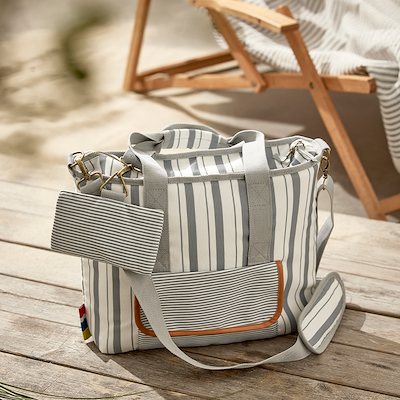 Xplore It køletaske stribet hvid/grå 14 liter