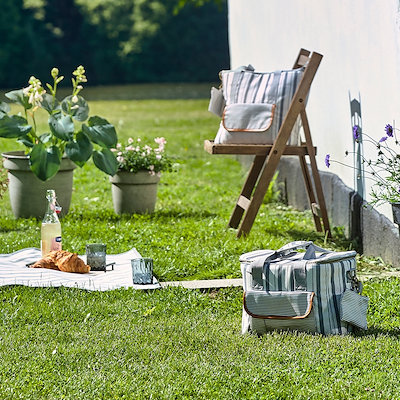 Xplore It køletaske stribet hvid/grå 14 liter