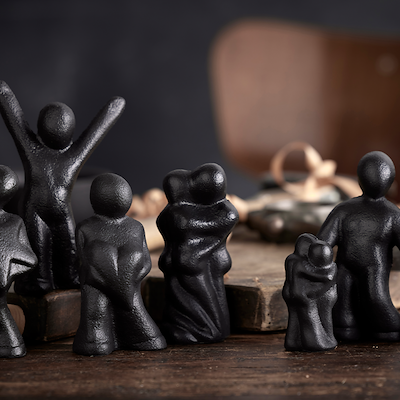 Morsø skulptur støbejern "Et kram fra mig til dig" 13 cm