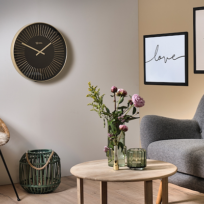 Still vægur sort/guld Ø50 cm