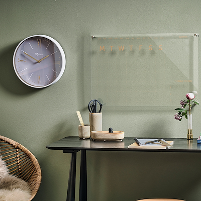 Still vægur grå/guld Ø30 cm