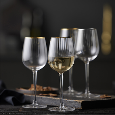 Lyngby glas Palermo hvidvinsglas guld 30 cl