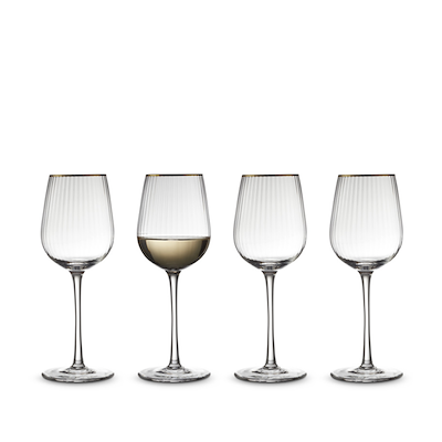 Lyngby glas Palermo hvidvinsglas guld 30 cl