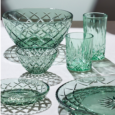 Lyngby Glas Sorrento whiskyglas grøn 32 cl 4 stk.