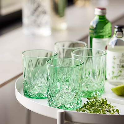 Lyngby Glas Sorrento whiskyglas grøn 32 cl 4 stk.